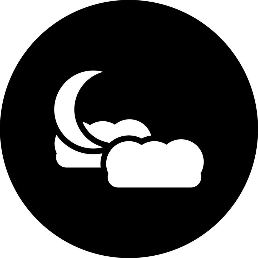 Midnight sky glyph icon or symbol. vector