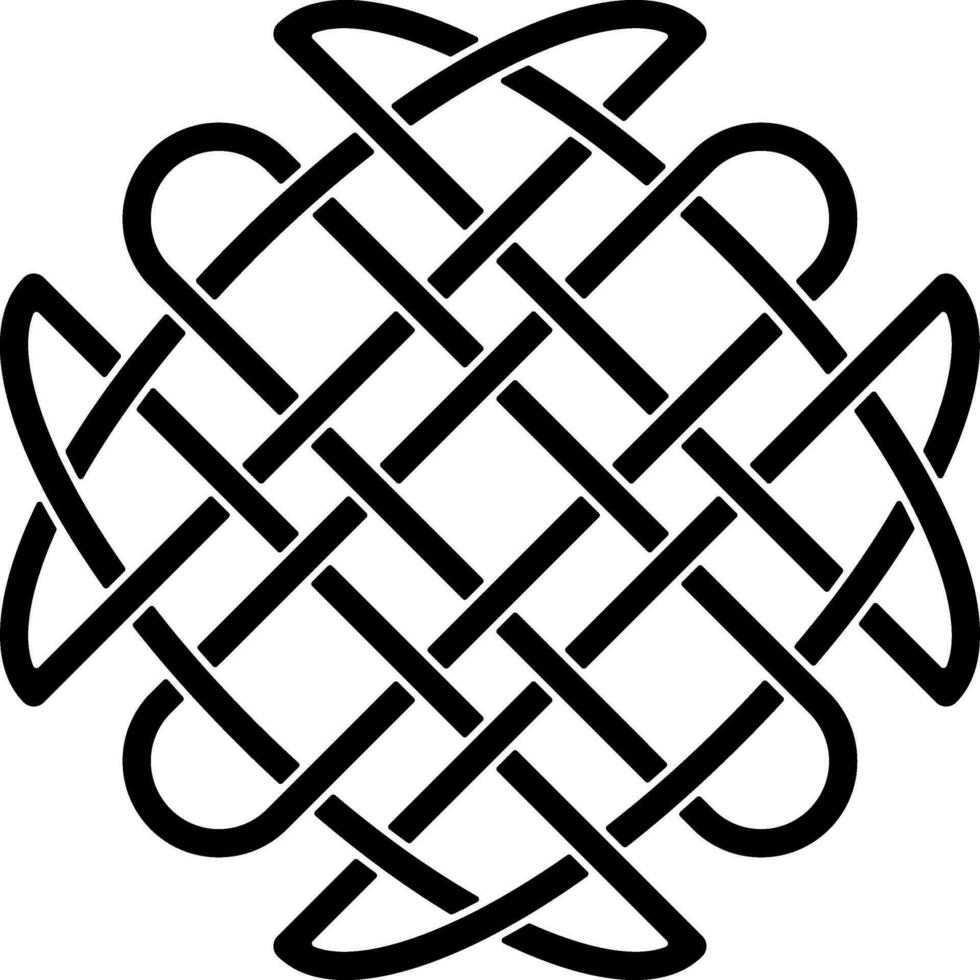 Black Outline Of Square Celtic Icon. vector