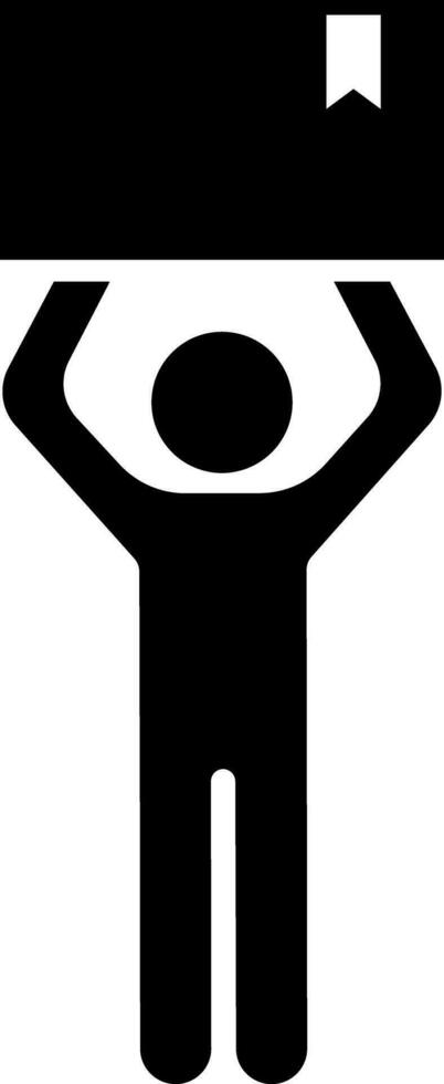 Flat style man carries a box icon. vector