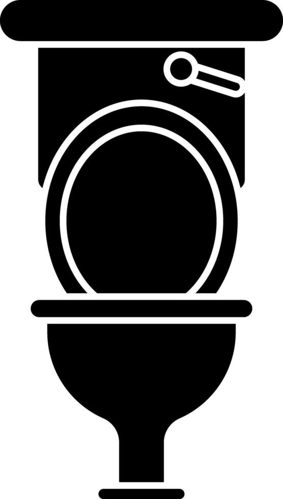 Black and White toilet seat in flat style. vector