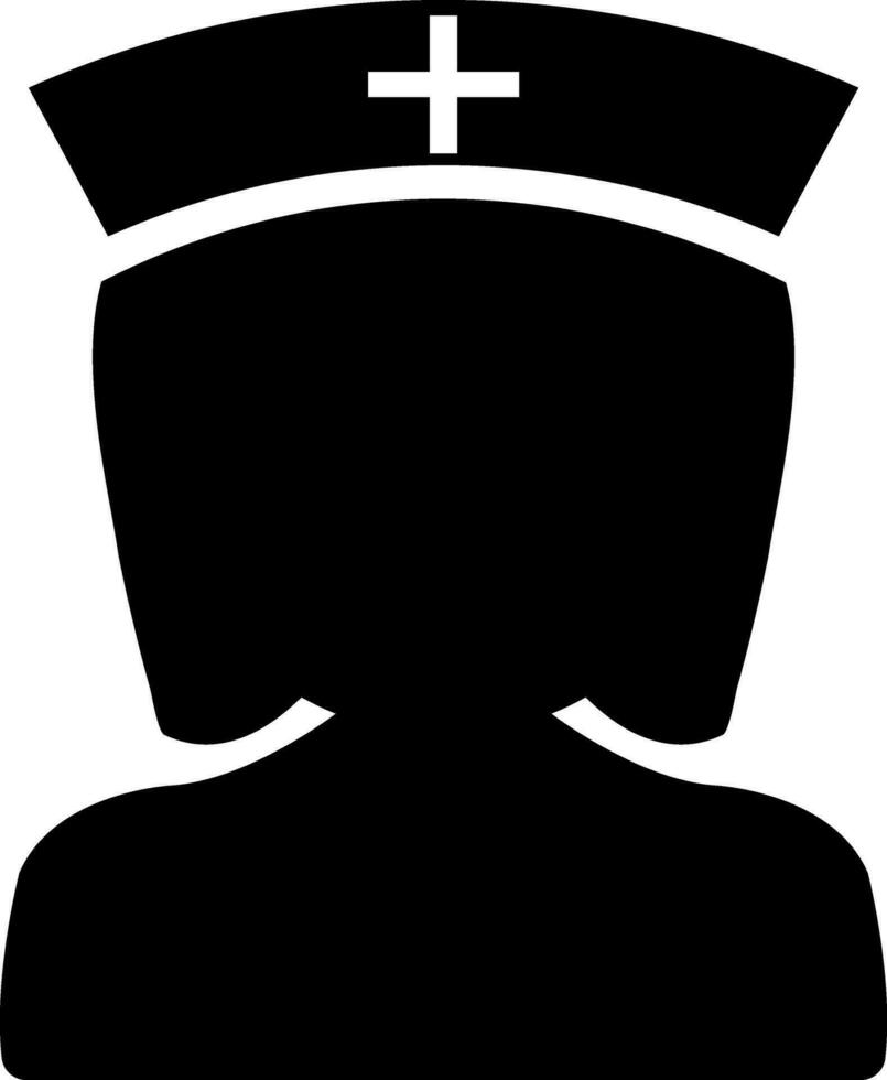 Isolated illustration of nurse character in Black and White color. vector