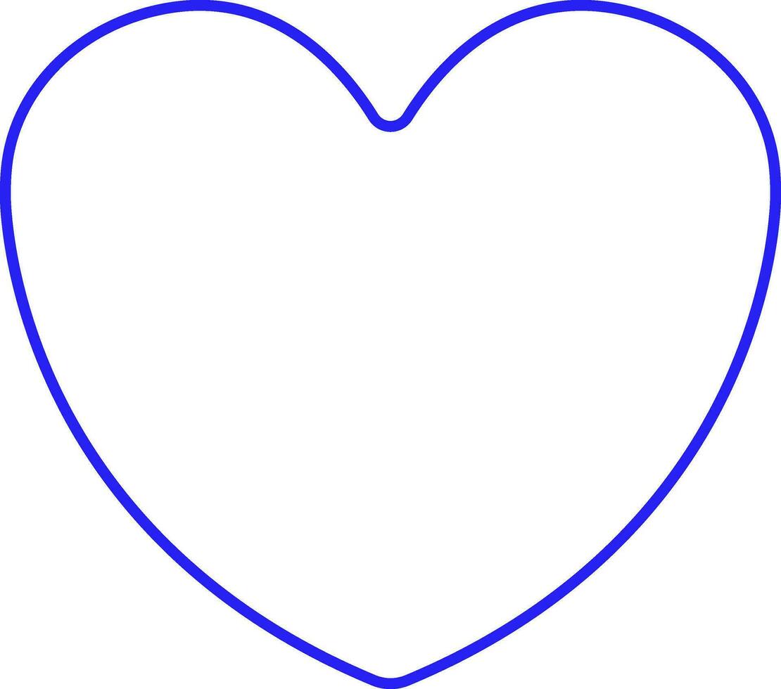 Blue Linear Style Heart Icon Or Symbol. vector