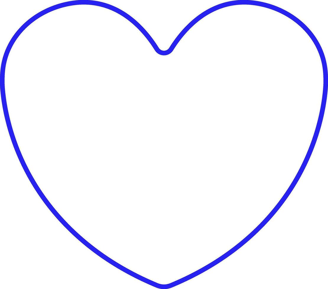 Blue Linear Style Heart Icon Or Symbol. vector