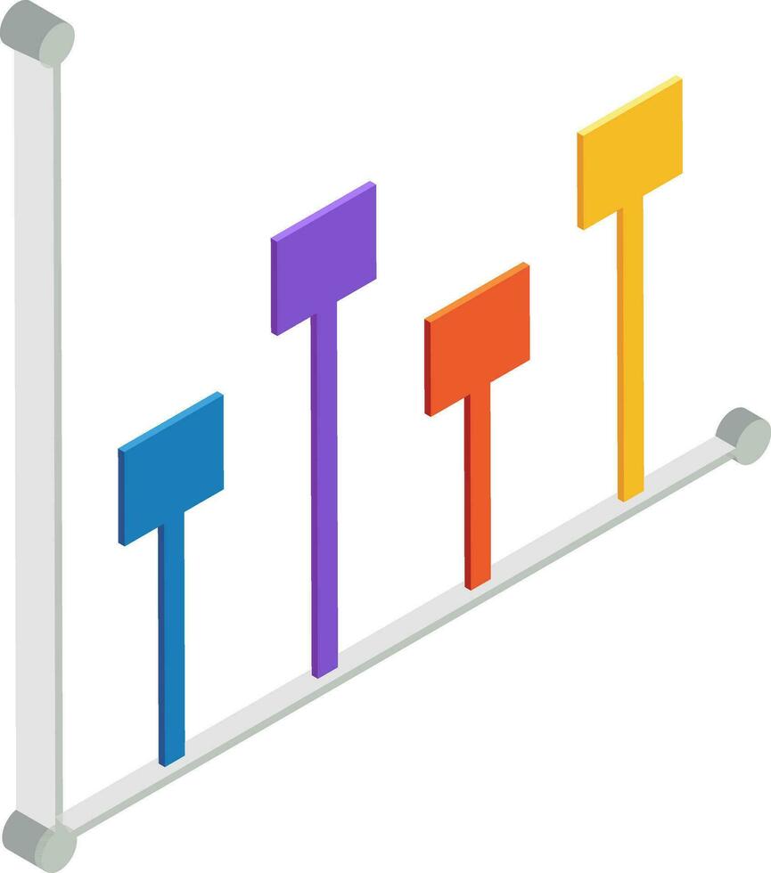 Colorful infographic graph in 3d style. vector