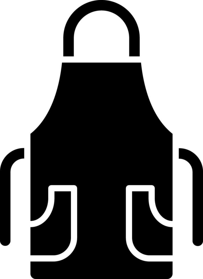 negro y blanco ilustración de delantal icono. vector