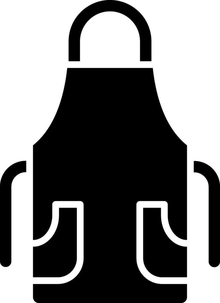 Black and White illustration of apron icon. vector