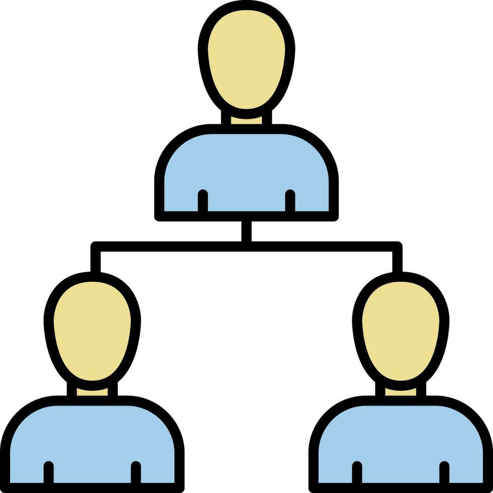 Users Team Structure Icon In Blue And Yellow Color. vector