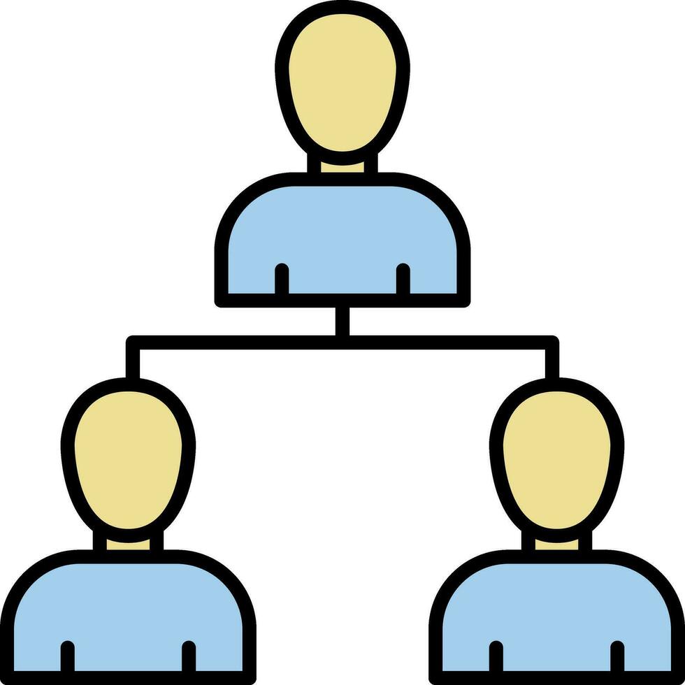 Users Team Structure Icon In Blue And Yellow Color. vector