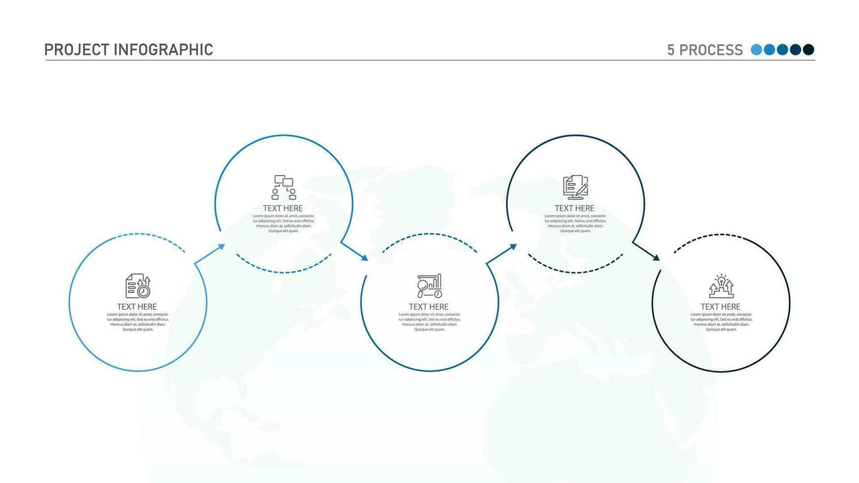 Infographic process design with icons and 5 options or steps. vector