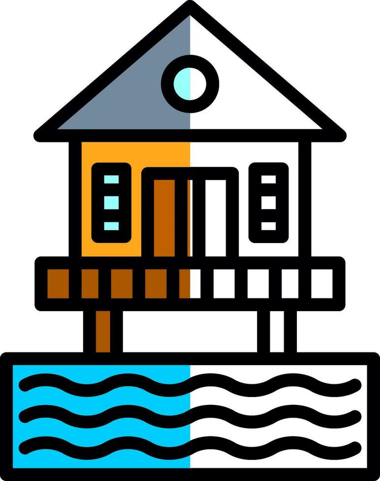 Beach hut Vector Icon Design