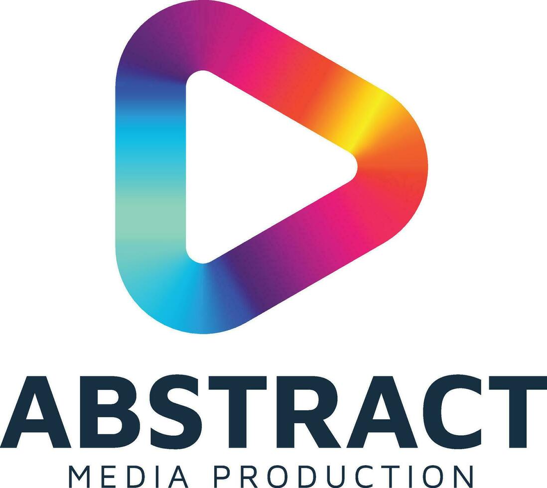 Abstract Play Icon Media Production Logo Design vector