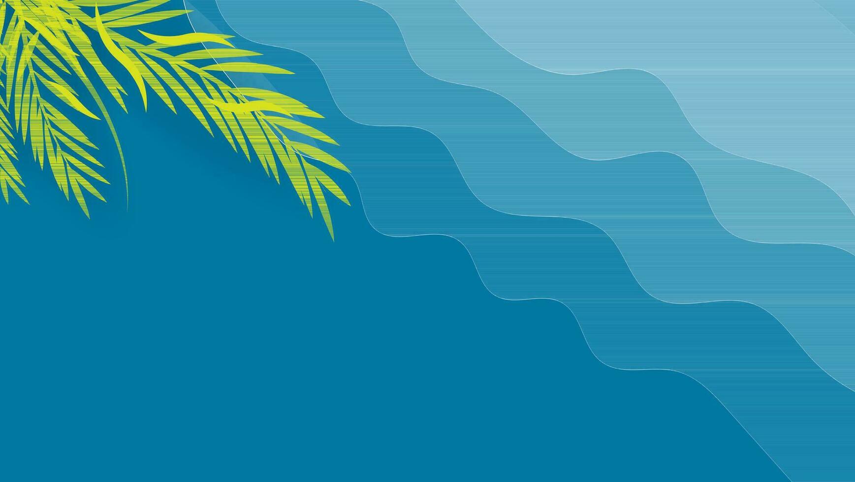 Waves on blue sea with natural background. vector