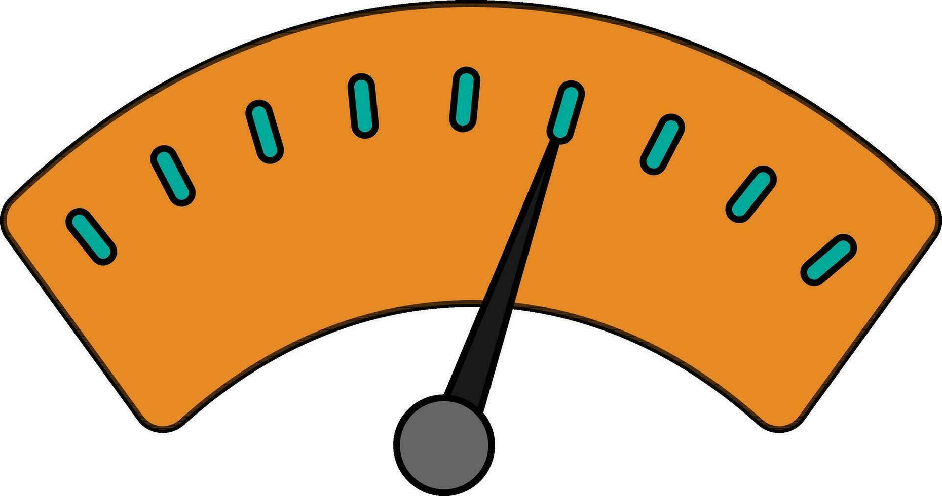 Orange speedometer on white background. vector