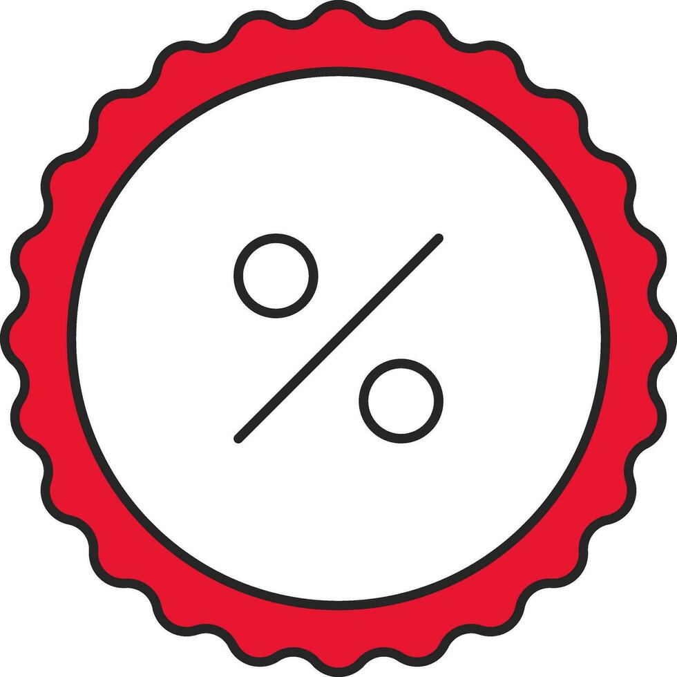 Discount Offer Sticker Icon In Red And White Color. vector