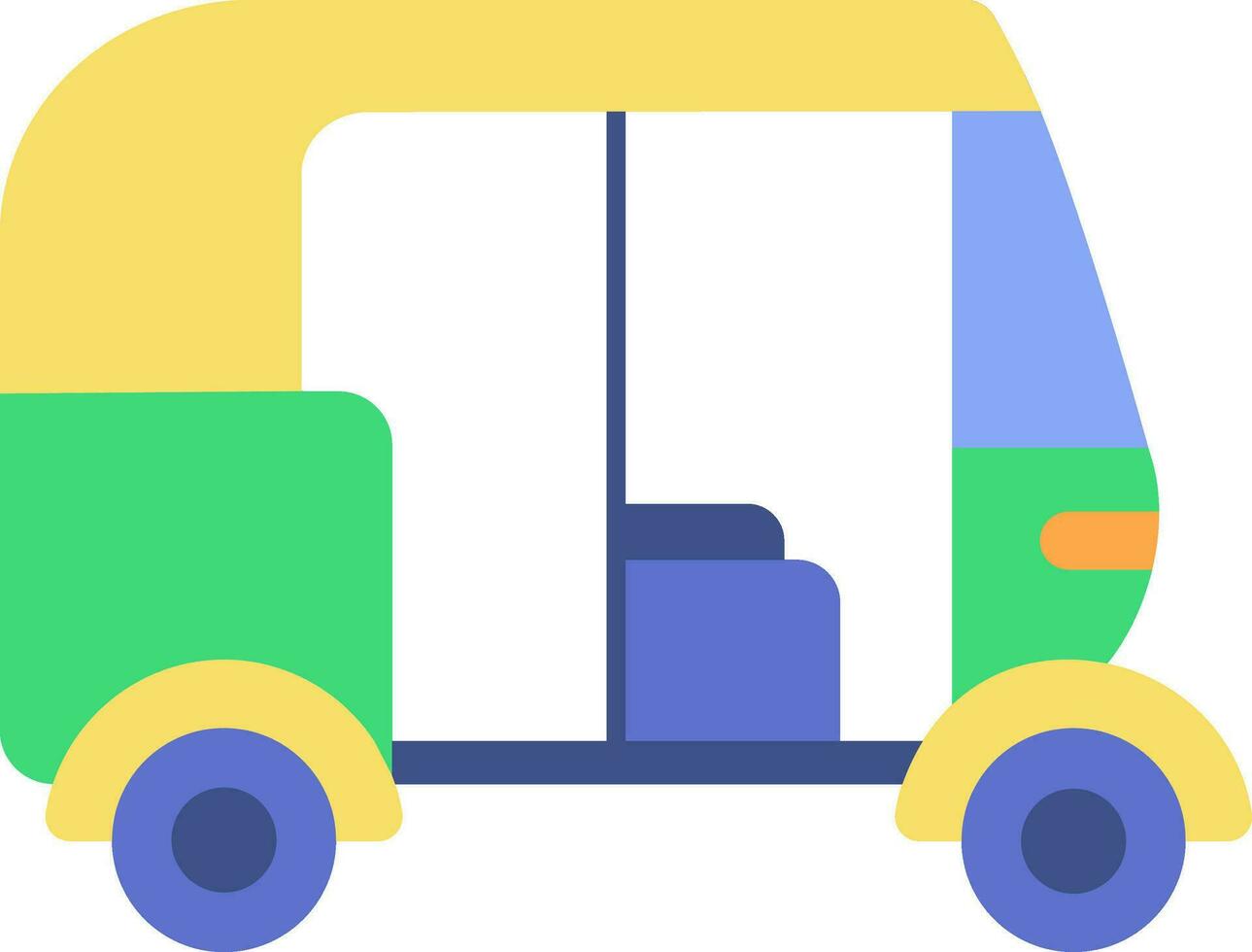 Auto Rickshaw Icon Isolated In Flat Style. vector