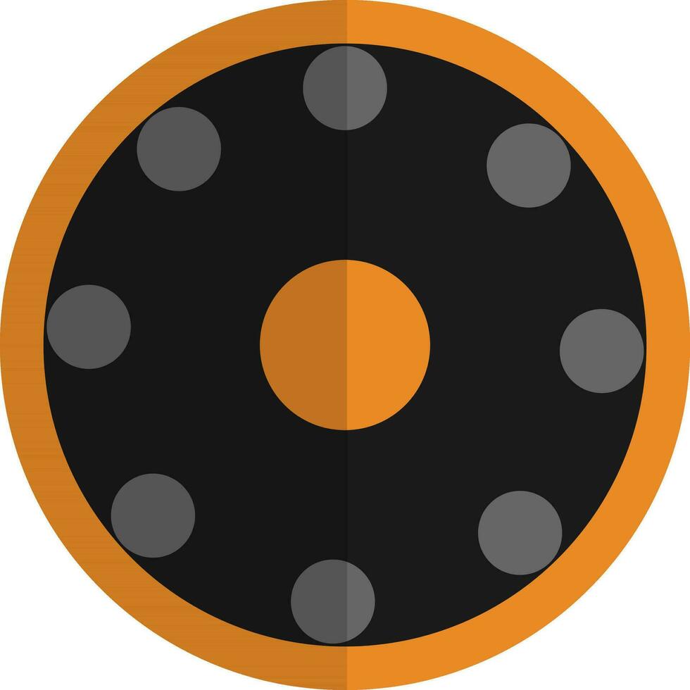 Black and orange round wheel icon. vector