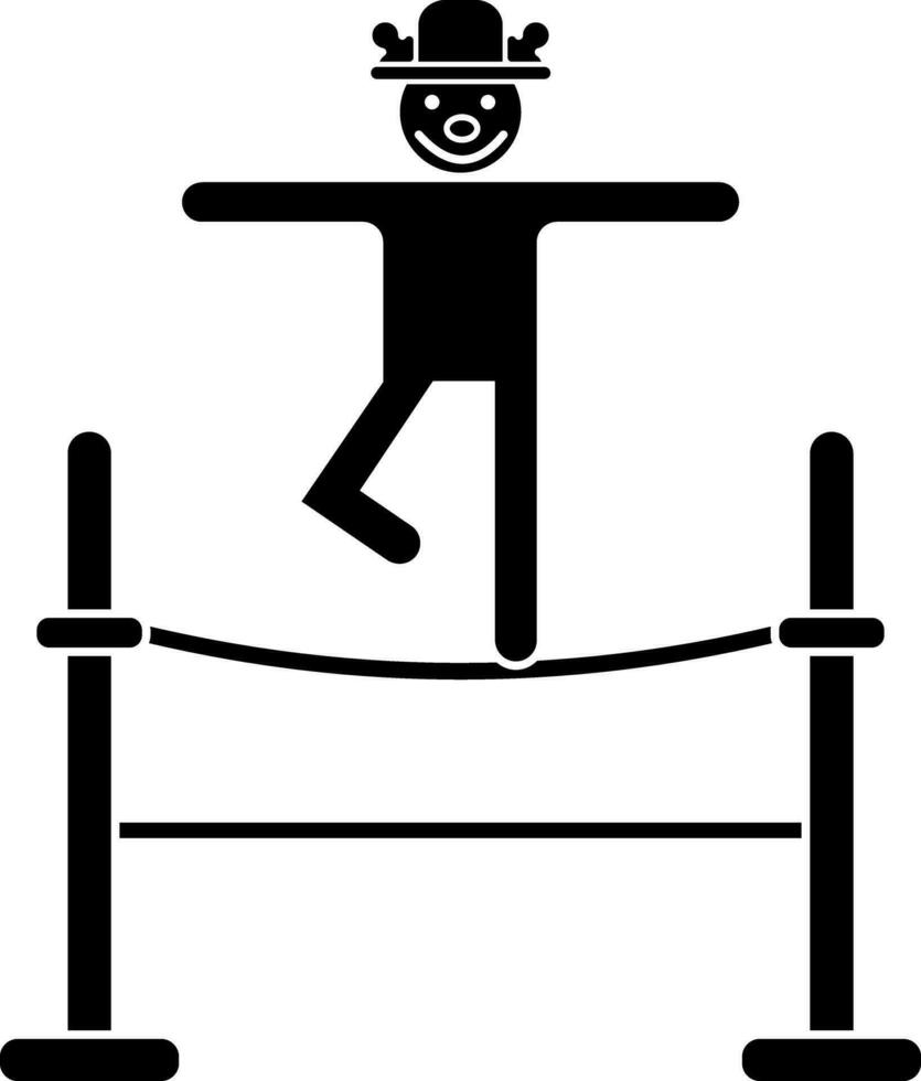 Tightrope walker icon in vector