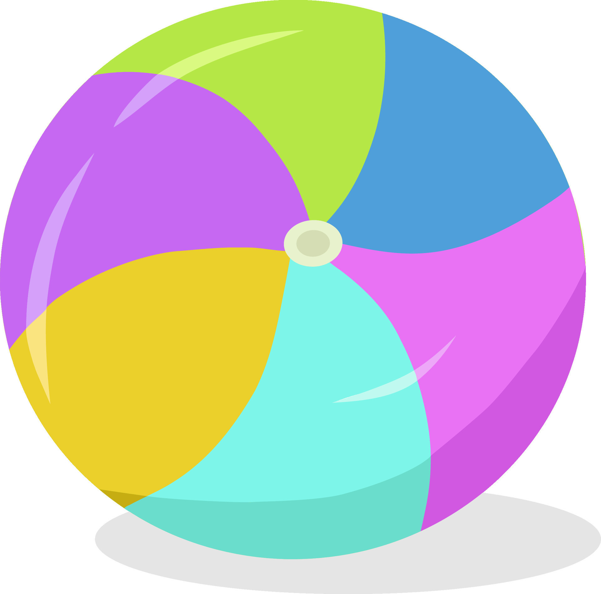 Colorful vector illustration of a beach ball. A rainbowcolored beach