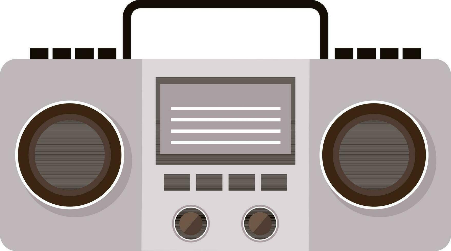 Grey And Brown Radio Element In Flat Style. vector