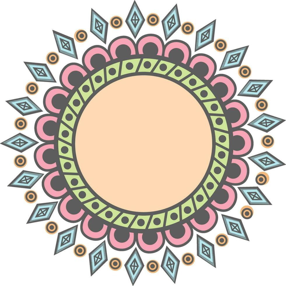 Abstract floral frame or circular element design. vector