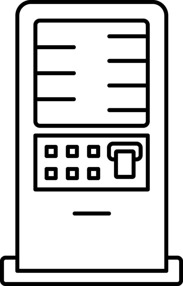 Linear Style Atm Machine Icon. vector