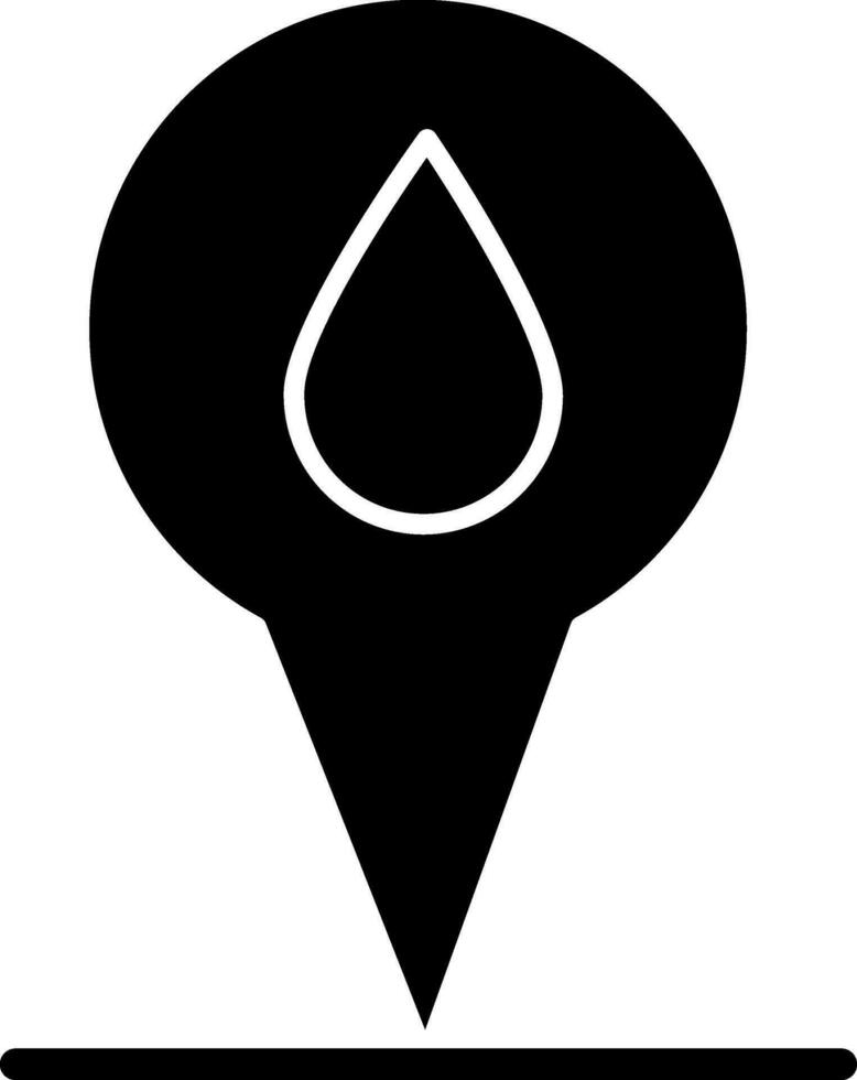 Blood center location icon in Black and White color. vector