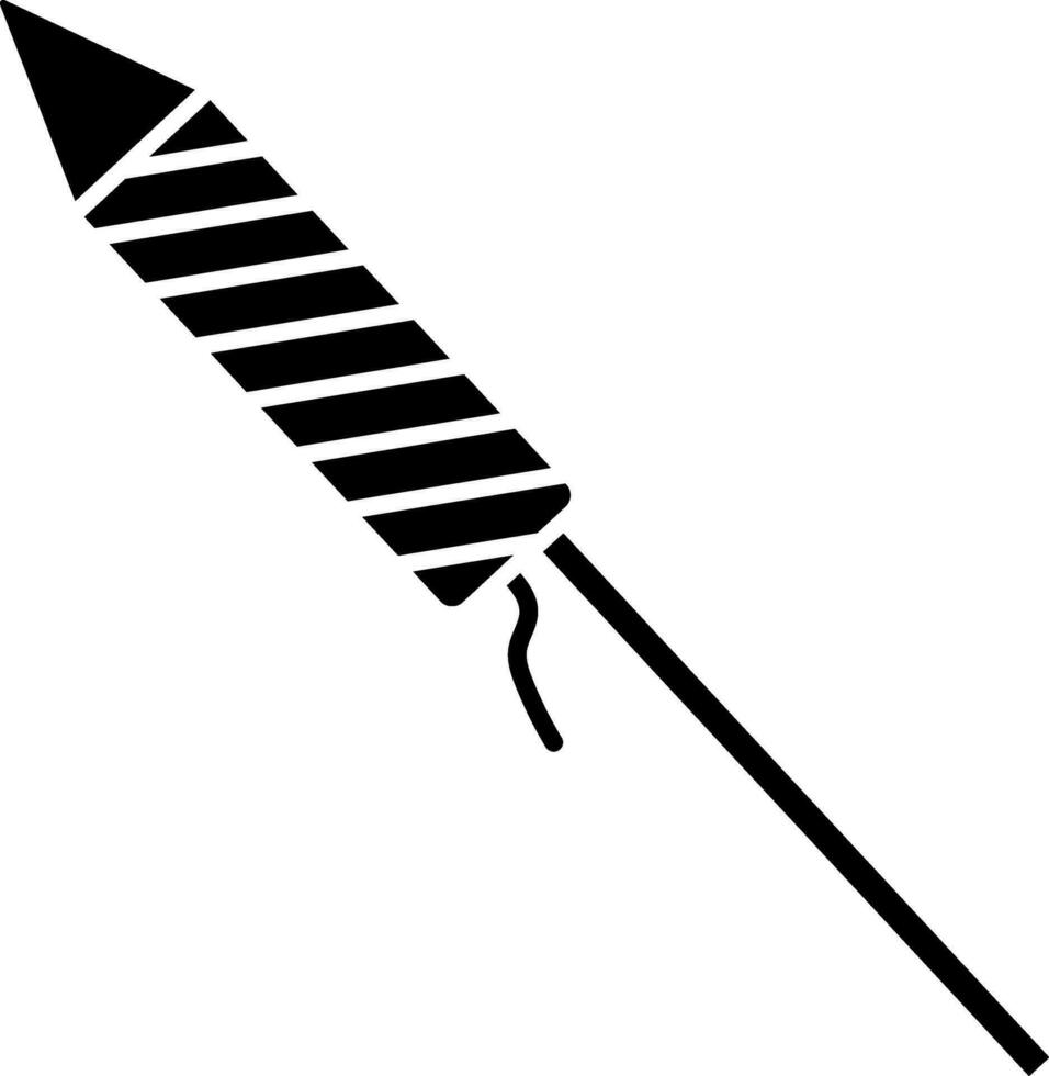 Isolated Black and White firework rocket icon. vector