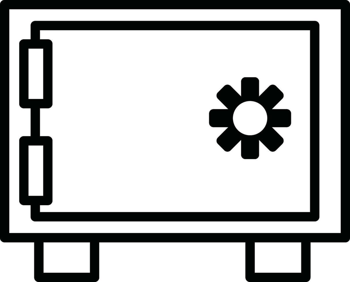 Line art Locker icon in flat style. vector
