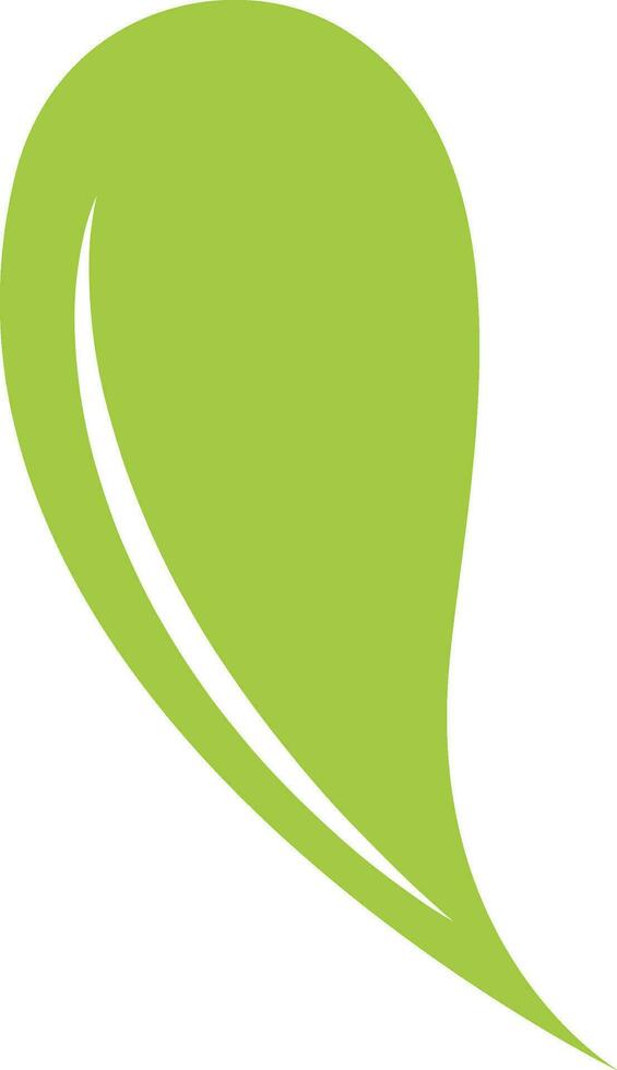 Flat style green leaf. vector