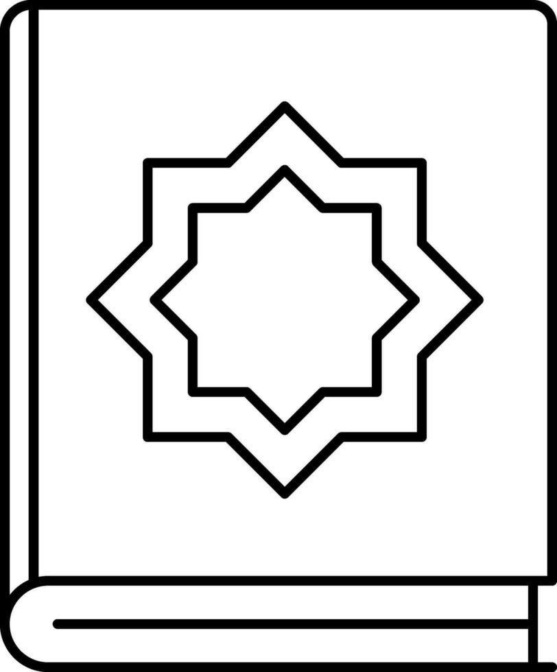 Isolated Quran Book Icon In Black and White vector