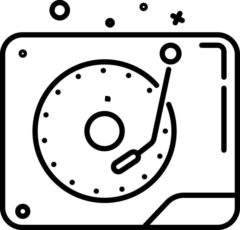 Line Art Illustration Of Vinyl Player Icon. vector