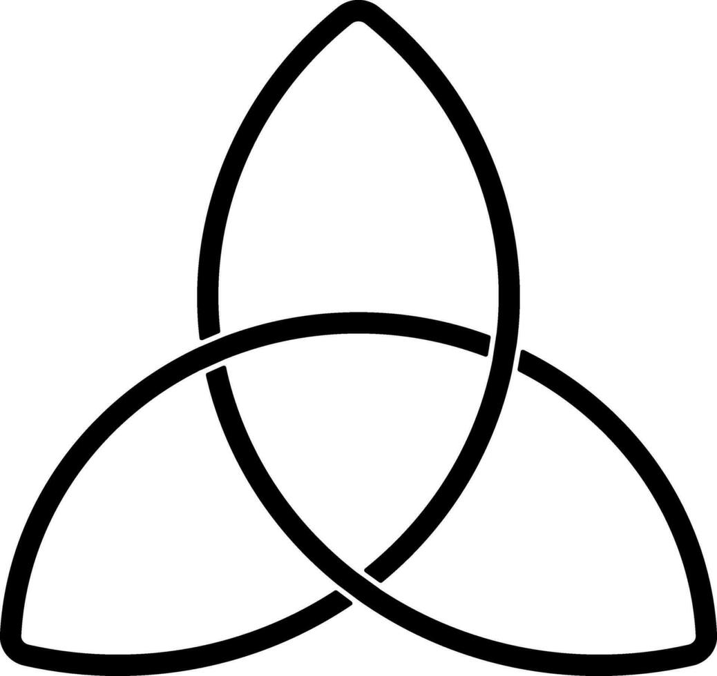 Isolated Triangular Celtic Icon In Thin Line Art. vector