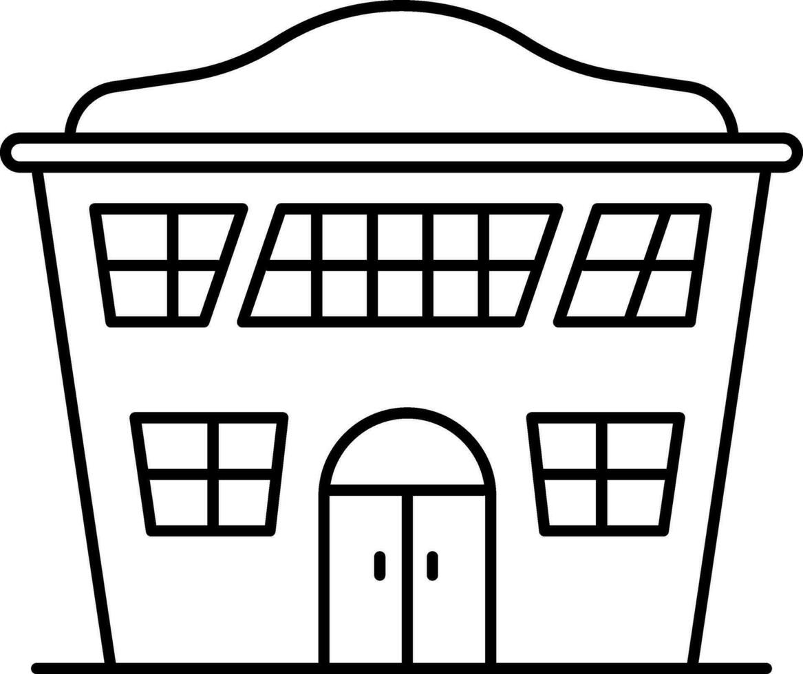 Illustration of a shop in black line art. vector