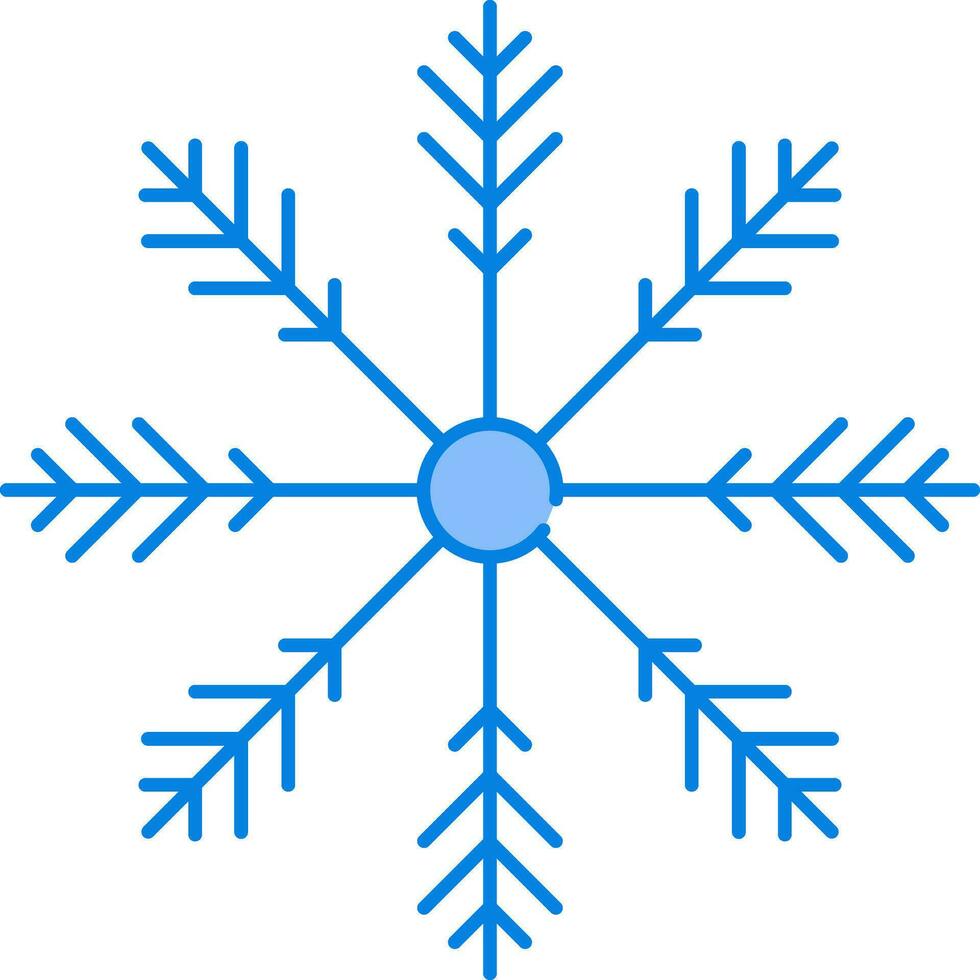 Isolated Snowflake Icon Or Symbol In Blue Color. vector