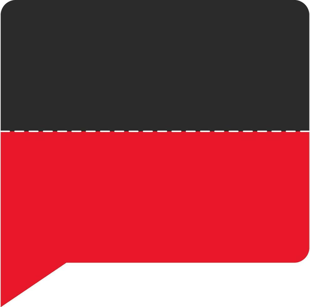 Red And Black Speech Bubble Icon In Flat Style. vector