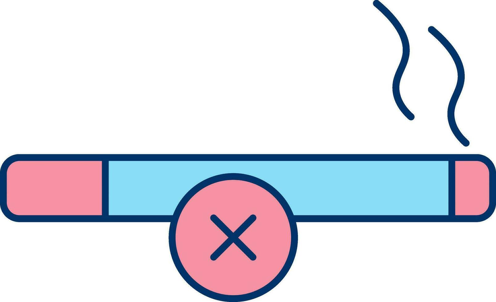 No Smoking Icon Or Symbol In Red And Blue Color. vector