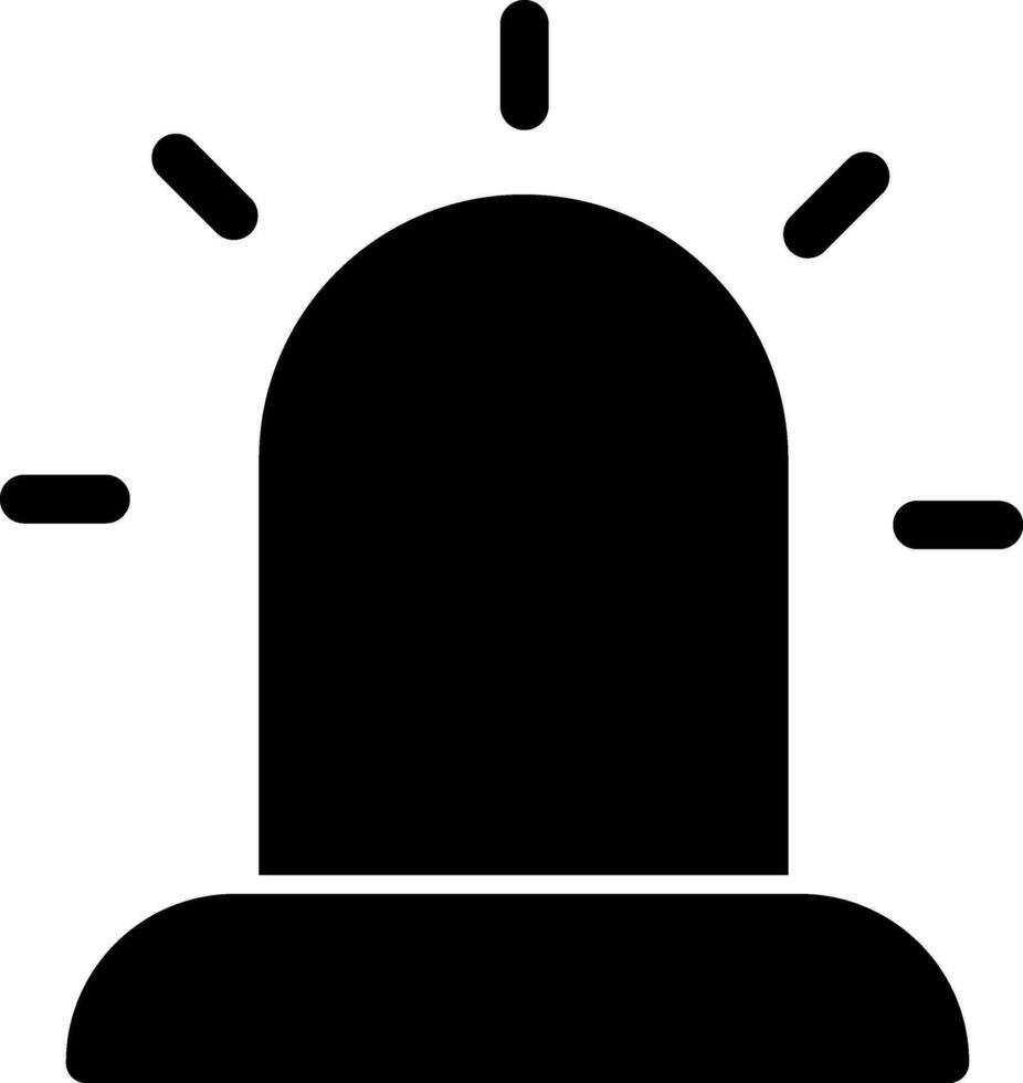 Black siren in flat style. Glyph icon or symbol. vector