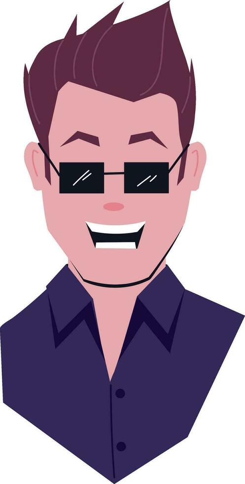 Cheerful Young Man Wearing Goggles Illustration. vector