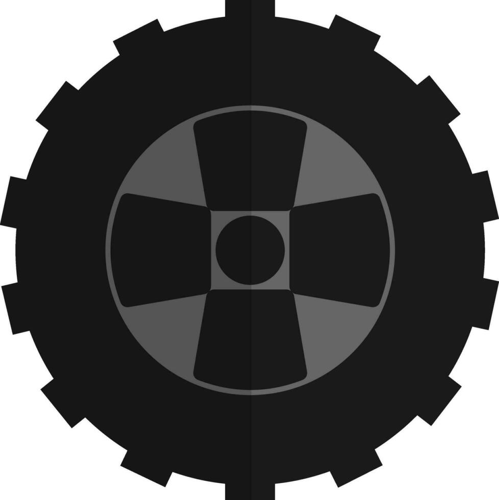 Isolated black tyre on white background. vector