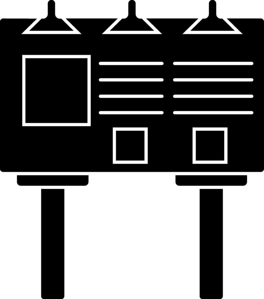 Flat style billboard icon in Black and White color. vector