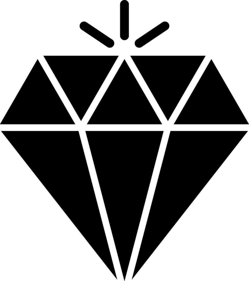 diamante icono en negro y blanco color. vector