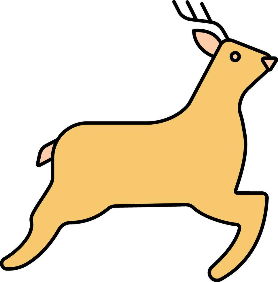 Illustration of Reindeer Icon In Yellow Color. vector