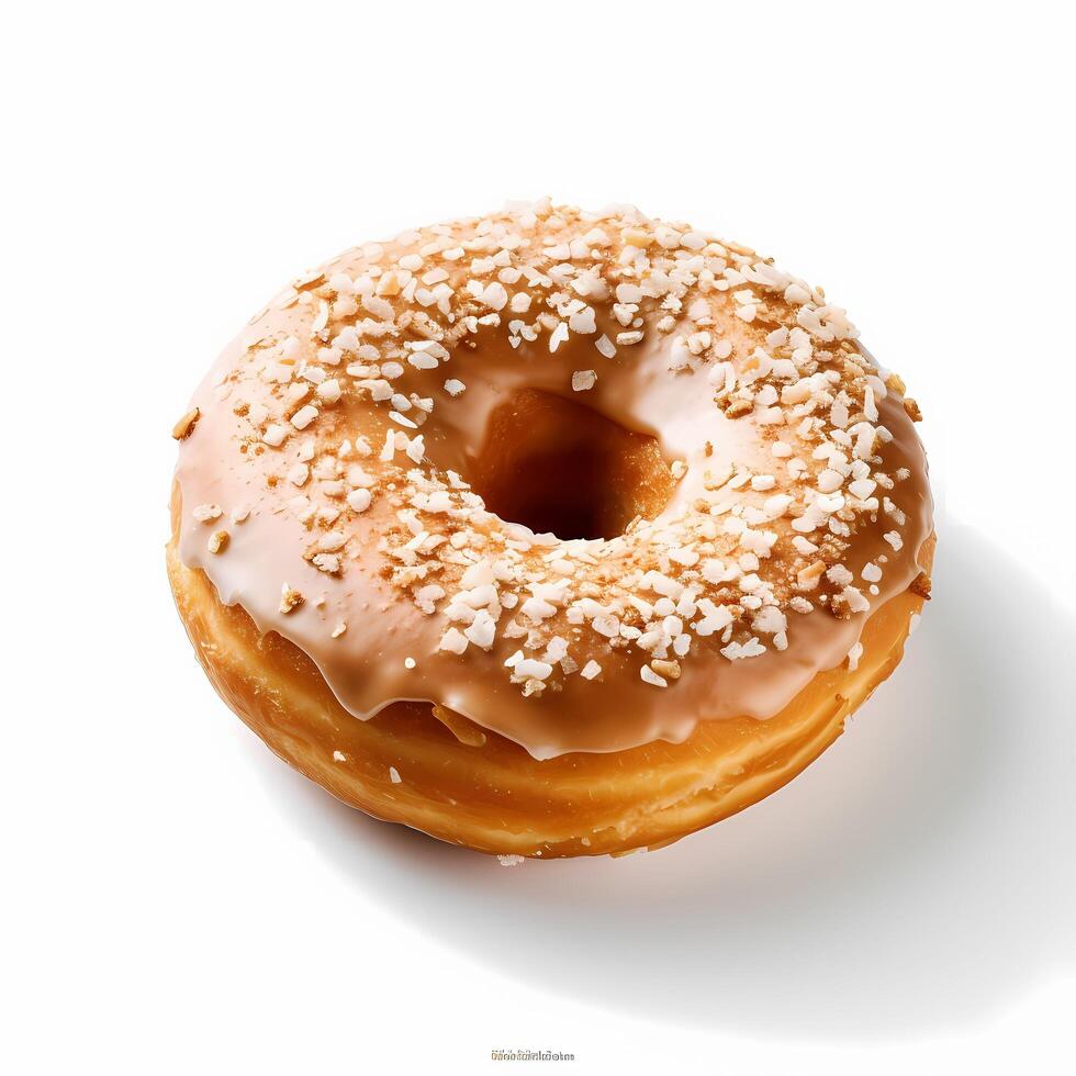 Glazed Donut with sprinkles isolated on white photo