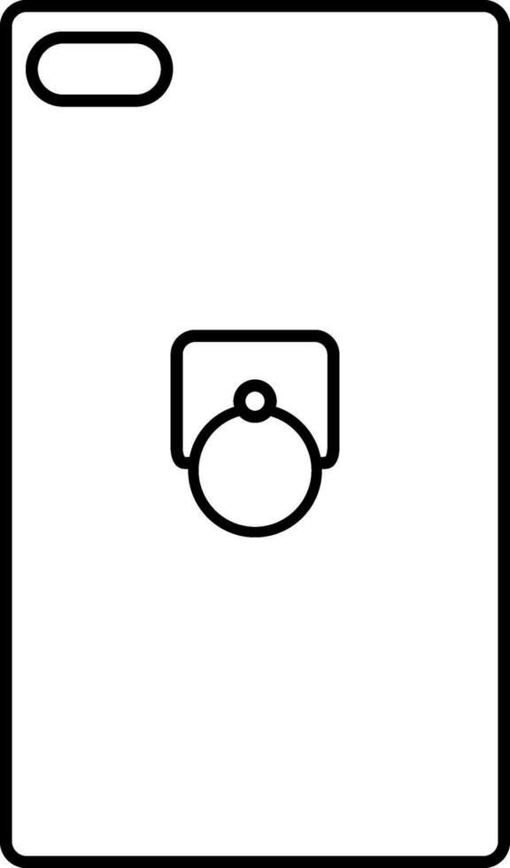 Flat Style Phone Case Icon In Black Outline. vector