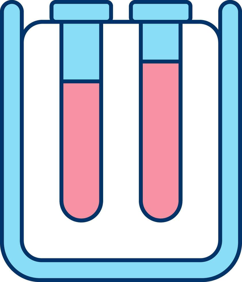 Red And Blue Illustration Of Test Tube Stand Icon. vector