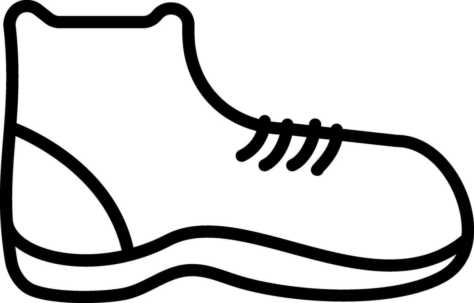 Black Linear Style Sneaker Icon Or Symbol. vector