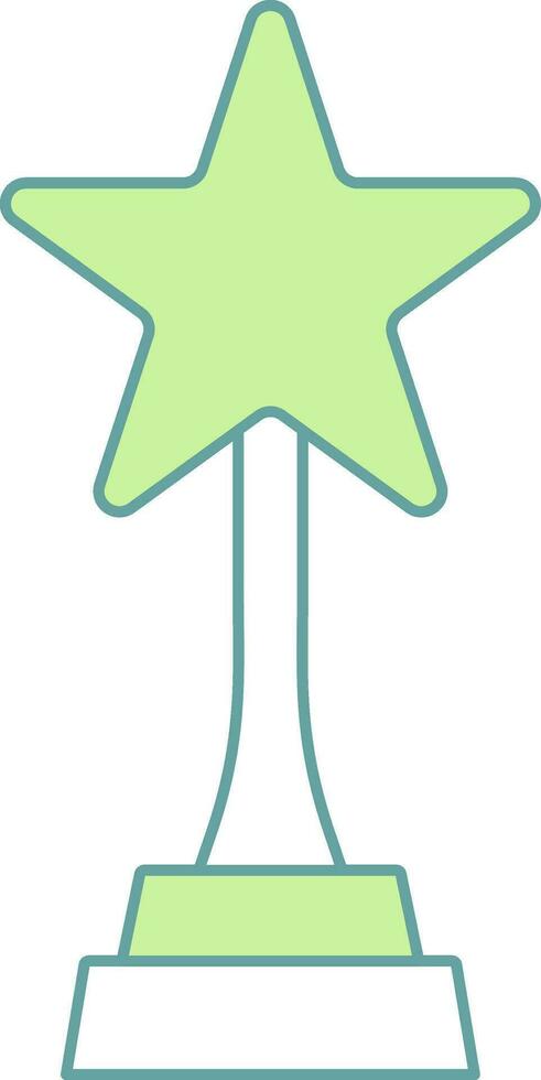 Star Trophy Icon In Green And White Color. vector