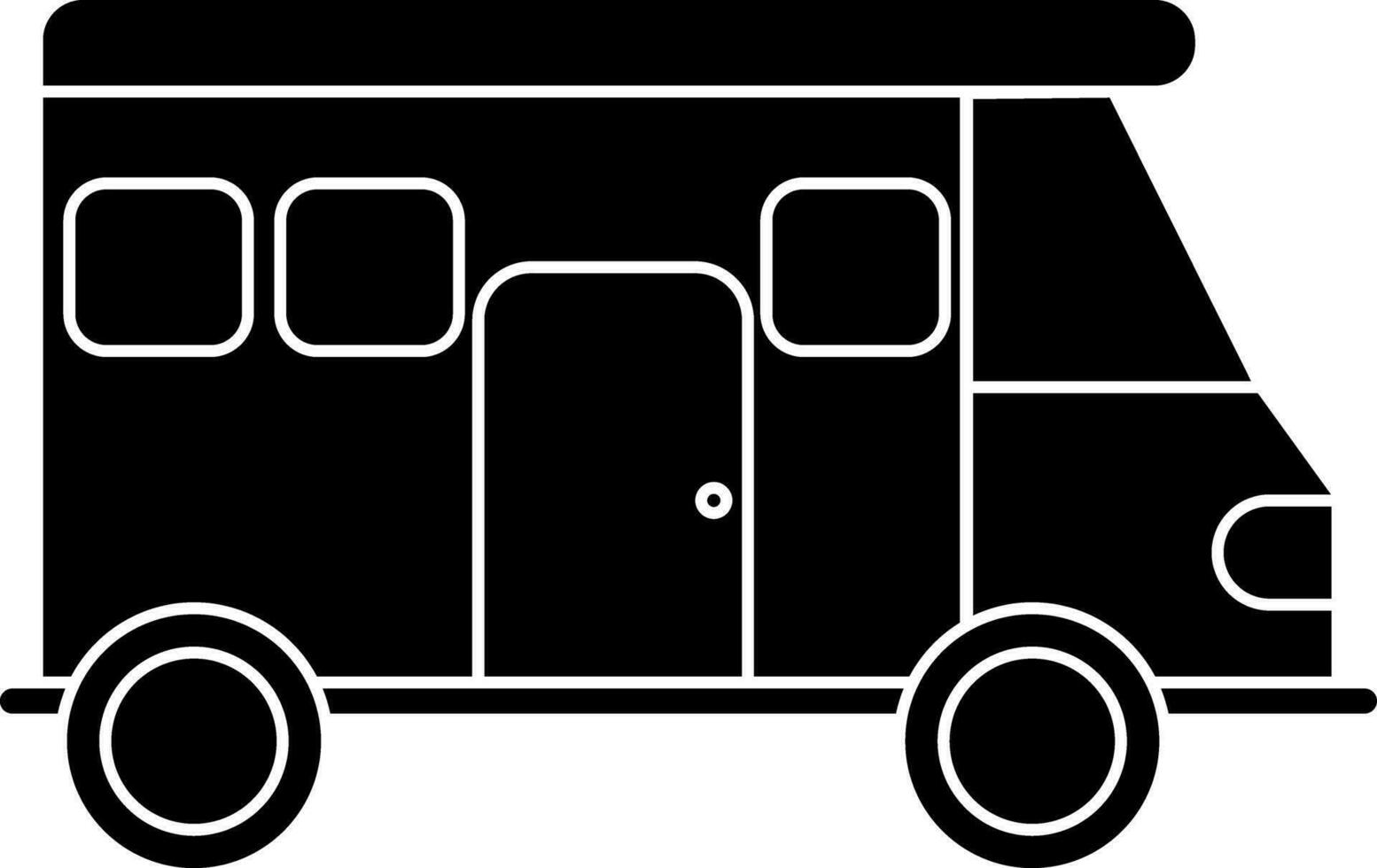 Minibus icon or symbol in flat style. vector