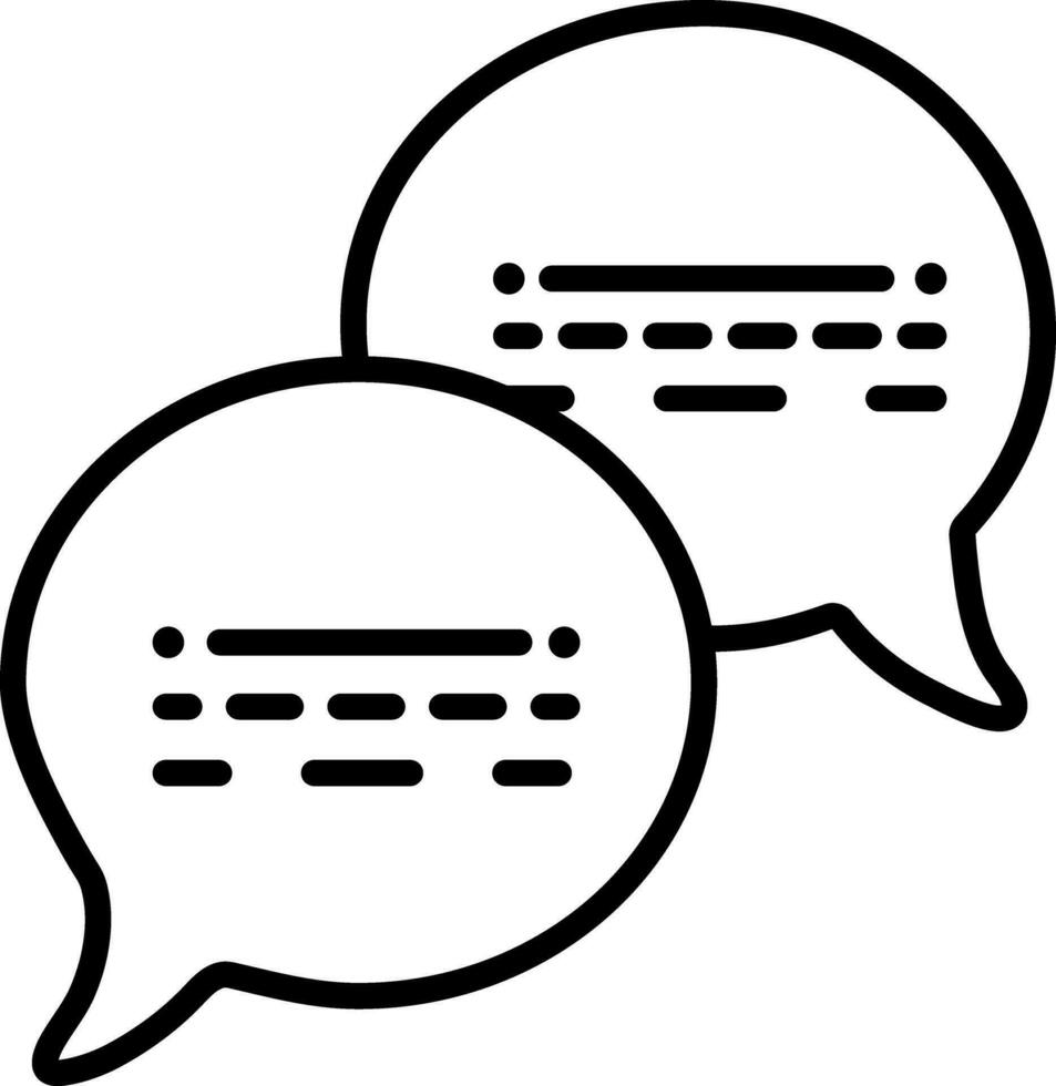 Speech bubble icon in thin line art. vector