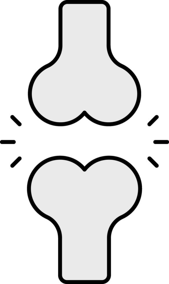 Joint Bones Flat Icon In Grey Color. vector